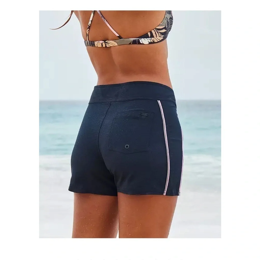 Roxy Women's XL Pro The 93 Win Boardshorts Swim Trunks Bottoms Black NWT